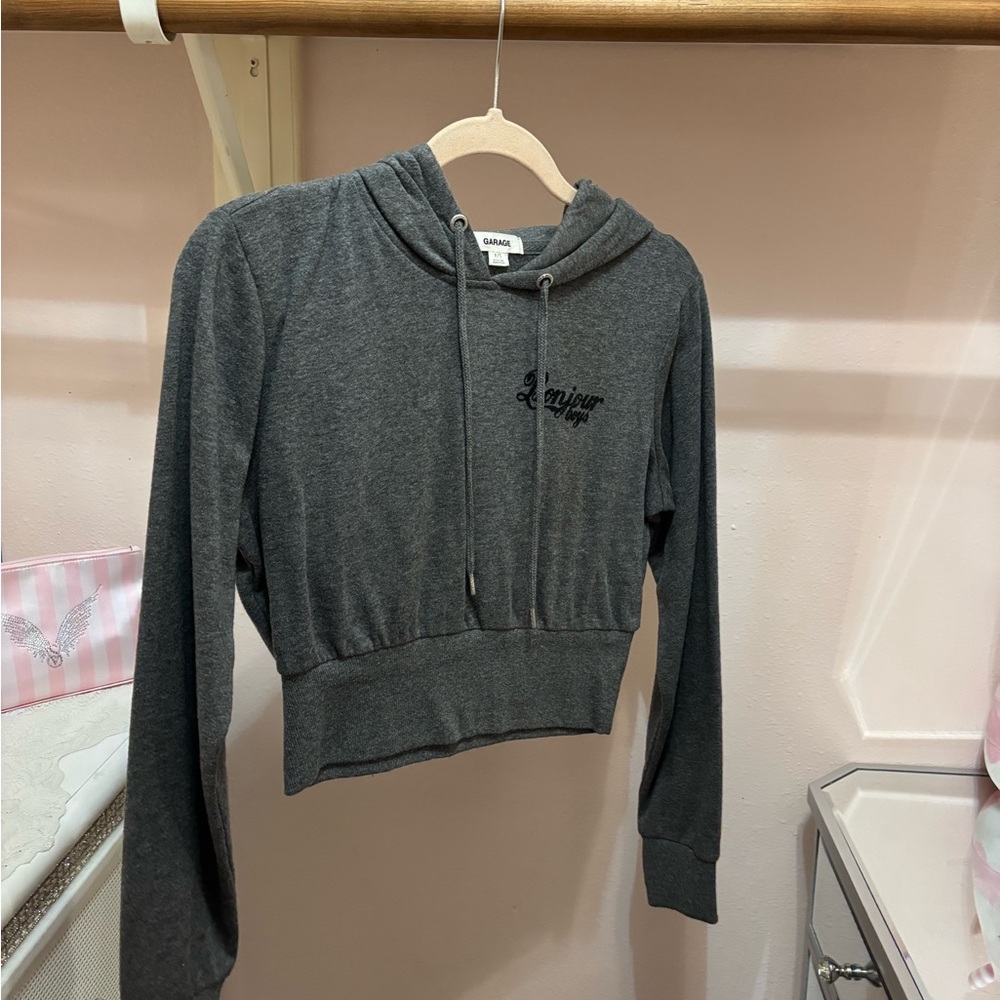 Gray Cropped Hoodie Garage Clothing